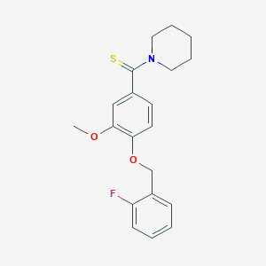 1-({4-[(2-fluorobenzyl)oxy]-3-methoxyphenyl}carbonothioyl)piperidine