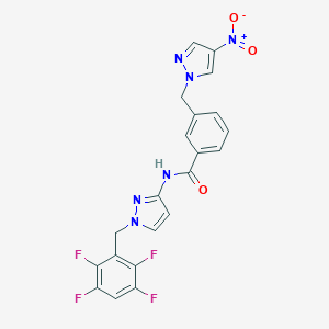 3-({4-nitro-1H-pyrazol-1-yl}methyl)-N-[1-(2,3,5,6-tetrafluorobenzyl)-1H-pyrazol-3-yl]benzamide