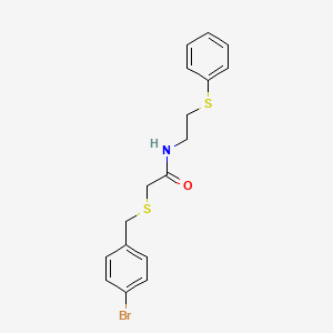 molecular formula C17H18BrNOS2 B4562713 2-[(4-bromobenzyl)thio]-N-[2-(phenylthio)ethyl]acetamide 