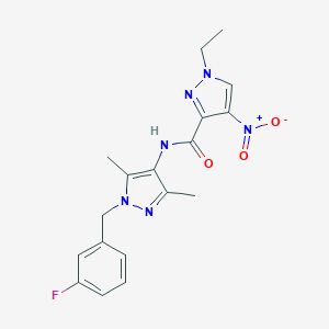 1-ethyl-N-[1-(3-fluorobenzyl)-3,5-dimethyl-1H-pyrazol-4-yl]-4-nitro-1H-pyrazole-3-carboxamide