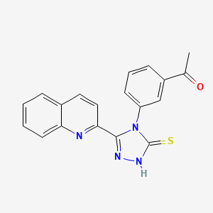 molecular formula C19H14N4OS B4562725 1-{3-[3-(QUINOLIN-2-YL)-5-SULFANYL-4H-1,2,4-TRIAZOL-4-YL]PHENYL}ETHAN-1-ONE 