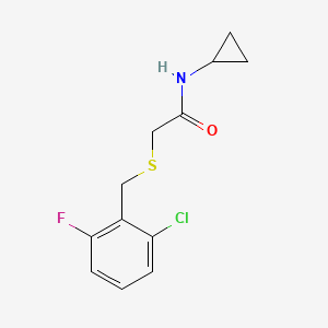 molecular formula C12H13ClFNOS B4562745 2-[(2-chloro-6-fluorobenzyl)sulfanyl]-N-cyclopropylacetamide 