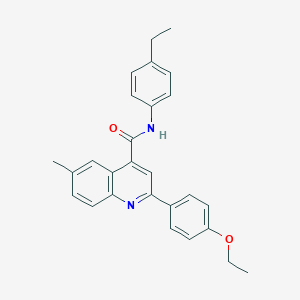 molecular formula C27H26N2O2 B456275 2-(4-ethoxyphenyl)-N-(4-ethylphenyl)-6-methylquinoline-4-carboxamide 