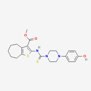 methyl 2-({[4-(4-hydroxyphenyl)-1-piperazinyl]carbonothioyl}amino)-5,6,7,8-tetrahydro-4H-cyclohepta[b]thiophene-3-carboxylate