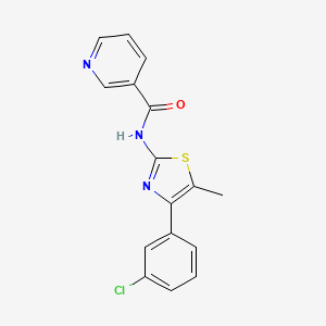 molecular formula C16H12ClN3OS B4562777 N-[4-(3-chlorophenyl)-5-methyl-1,3-thiazol-2-yl]nicotinamide 