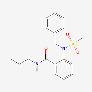 molecular formula C18H22N2O3S B4562780 2-[benzyl(methylsulfonyl)amino]-N-propylbenzamide 