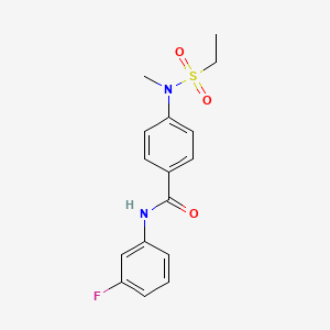 4-[(ethylsulfonyl)(methyl)amino]-N-(3-fluorophenyl)benzamide