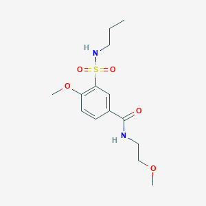 4-methoxy-N-(2-methoxyethyl)-3-(propylsulfamoyl)benzamide