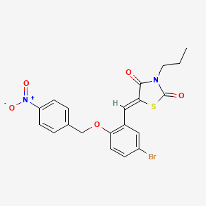 molecular formula C20H17BrN2O5S B4562812 5-{5-bromo-2-[(4-nitrobenzyl)oxy]benzylidene}-3-propyl-1,3-thiazolidine-2,4-dione 