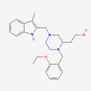 molecular formula C25H33N3O2 B4562821 2-{1-(2-ethoxybenzyl)-4-[(3-methyl-1H-indol-2-yl)methyl]-2-piperazinyl}ethanol 