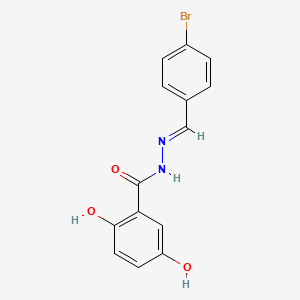 molecular formula C14H11BrN2O3 B4562858 N'-(4-bromobenzylidene)-2,5-dihydroxybenzohydrazide 