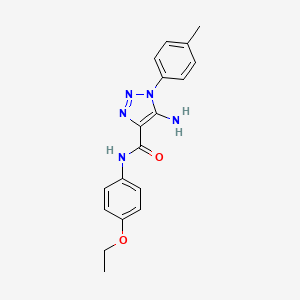 molecular formula C18H19N5O2 B4562859 5-amino-N-(4-ethoxyphenyl)-1-(4-methylphenyl)-1H-1,2,3-triazole-4-carboxamide 