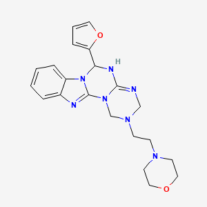 4-[2-[9-(furan-2-yl)-2,4,6,8,10,17-hexazatetracyclo[8.7.0.02,7.011,16]heptadeca-1(17),6,11,13,15-pentaen-4-yl]ethyl]morpholine