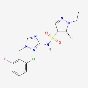 molecular formula C15H16ClFN6O2S B4562915 N~4~-[1-(2-CHLORO-6-FLUOROBENZYL)-1H-1,2,4-TRIAZOL-3-YL]-1-ETHYL-5-METHYL-1H-PYRAZOLE-4-SULFONAMIDE 