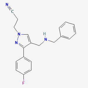 molecular formula C20H19FN4 B4562954 3-[4-[(Benzylamino)methyl]-3-(4-fluorophenyl)pyrazol-1-yl]propanenitrile 