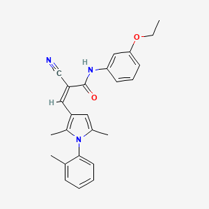 (Z)-2-cyano-3-[2,5-dimethyl-1-(2-methylphenyl)pyrrol-3-yl]-N-(3-ethoxyphenyl)prop-2-enamide