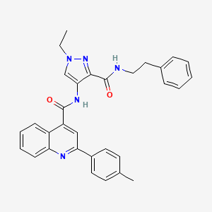 N-(1-ethyl-3-{[(2-phenylethyl)amino]carbonyl}-1H-pyrazol-4-yl)-2-(4-methylphenyl)-4-quinolinecarboxamide