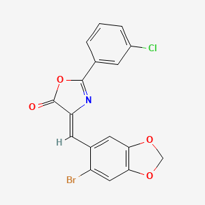 molecular formula C17H9BrClNO4 B4562969 4-[(6-bromo-1,3-benzodioxol-5-yl)methylene]-2-(3-chlorophenyl)-1,3-oxazol-5(4H)-one 