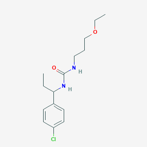 molecular formula C15H23ClN2O2 B4562996 1-[1-(4-Chlorophenyl)propyl]-3-(3-ethoxypropyl)urea 