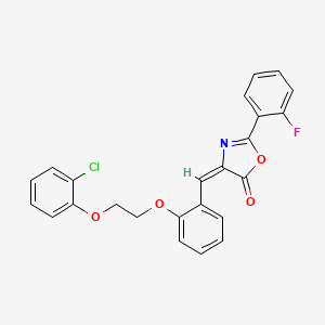 molecular formula C24H17ClFNO4 B4563026 (4E)-4-[[2-[2-(2-chlorophenoxy)ethoxy]phenyl]methylidene]-2-(2-fluorophenyl)-1,3-oxazol-5-one 