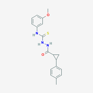 molecular formula C19H21N3O2S B456303 N-(3-methoxyphenyl)-2-{[2-(4-methylphenyl)cyclopropyl]carbonyl}hydrazinecarbothioamide 