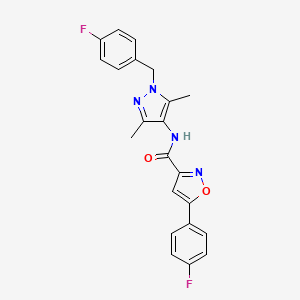 5-(4-fluorophenyl)-N-[1-[(4-fluorophenyl)methyl]-3,5-dimethylpyrazol-4-yl]-1,2-oxazole-3-carboxamide