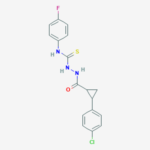 molecular formula C17H15ClFN3OS B456304 2-{[2-(4-chlorophenyl)cyclopropyl]carbonyl}-N-(4-fluorophenyl)hydrazinecarbothioamide 