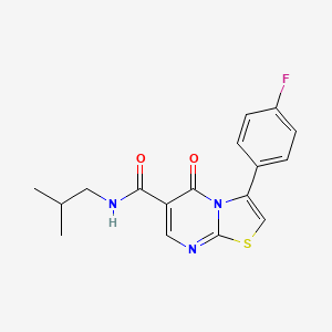 molecular formula C17H16FN3O2S B4563101 3-(4-fluorophenyl)-N-isobutyl-5-oxo-5H-[1,3]thiazolo[3,2-a]pyrimidine-6-carboxamide 