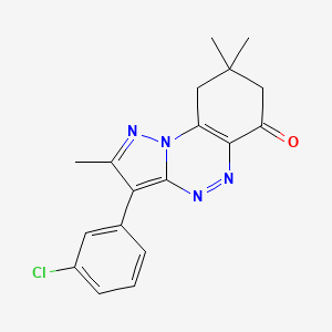 3-(3-chlorophenyl)-2,8,8-trimethyl-8,9-dihydropyrazolo[5,1-c][1,2,4]benzotriazin-6(7H)-one