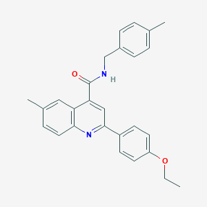 molecular formula C27H26N2O2 B456313 2-(4-ethoxyphenyl)-6-methyl-N-(4-methylbenzyl)-4-quinolinecarboxamide 