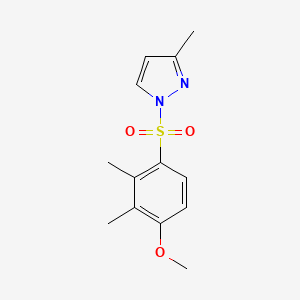 molecular formula C13H16N2O3S B4563140 1-(4-Methoxy-2,3-dimethylphenyl)sulfonyl-3-methylpyrazole 