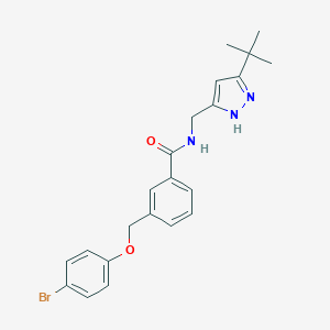 molecular formula C22H24BrN3O2 B456316 3-[(4-bromophenoxy)methyl]-N-[(5-tert-butyl-1H-pyrazol-3-yl)methyl]benzamide 