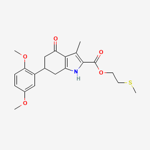 2-(methylsulfanyl)ethyl 6-(2,5-dimethoxyphenyl)-3-methyl-4-oxo-4,5,6,7-tetrahydro-1H-indole-2-carboxylate