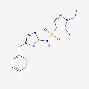 molecular formula C16H20N6O2S B4563187 1-ETHYL-5-METHYL-N~4~-[1-(4-METHYLBENZYL)-1H-1,2,4-TRIAZOL-3-YL]-1H-PYRAZOLE-4-SULFONAMIDE 