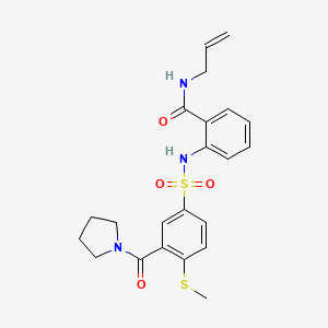 N-allyl-2-({[4-(methylthio)-3-(1-pyrrolidinylcarbonyl)phenyl]sulfonyl}amino)benzamide