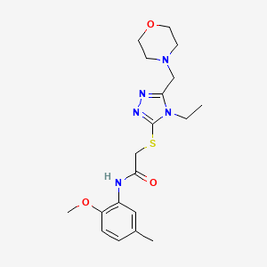 molecular formula C19H27N5O3S B4563226 2-{[4-ethyl-5-(4-morpholinylmethyl)-4H-1,2,4-triazol-3-yl]thio}-N-(2-methoxy-5-methylphenyl)acetamide 