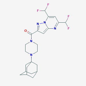 molecular formula C23H27F4N5O B456324 [4-(1-Adamantyl)piperazino][5,7-bis(difluoromethyl)pyrazolo[1,5-a]pyrimidin-2-yl]methanone 