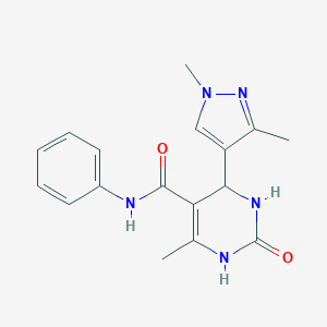 molecular formula C17H19N5O2 B456325 4-(1,3-dimethyl-1H-pyrazol-4-yl)-6-methyl-2-oxo-N-phenyl-1,2,3,4-tetrahydro-5-pyrimidinecarboxamide 