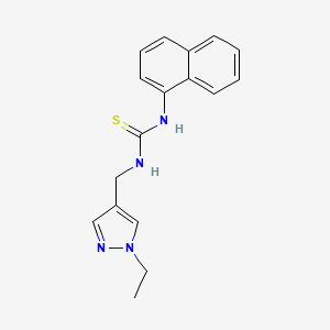 molecular formula C17H18N4S B4563261 N-[(1-ETHYL-1H-PYRAZOL-4-YL)METHYL]-N'-(1-NAPHTHYL)THIOUREA 