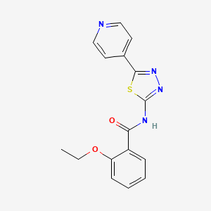 molecular formula C16H14N4O2S B4563269 2-ethoxy-N-[5-(4-pyridinyl)-1,3,4-thiadiazol-2-yl]benzamide 