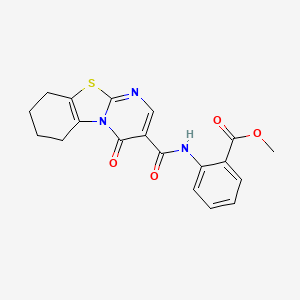 molecular formula C19H17N3O4S B4563281 methyl 2-{[(4-oxo-6,7,8,9-tetrahydro-4H-pyrimido[2,1-b][1,3]benzothiazol-3-yl)carbonyl]amino}benzoate 