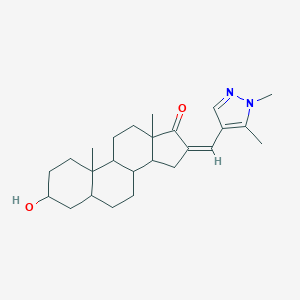 molecular formula C25H36N2O2 B456329 16-[(1,5-dimethyl-1H-pyrazol-4-yl)methylene]-3-hydroxy-10,13-dimethylhexadecahydro-17H-cyclopenta[a]phenanthren-17-one 