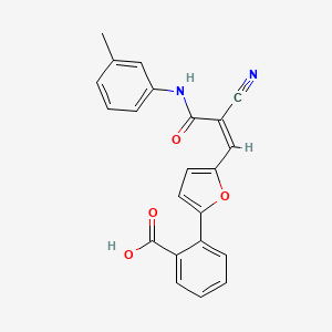 molecular formula C22H16N2O4 B4563295 2-(5-{(1Z)-2-cyano-3-[(3-methylphenyl)amino]-3-oxoprop-1-en-1-yl}furan-2-yl)benzoic acid 