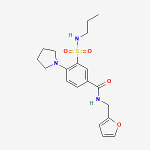 molecular formula C19H25N3O4S B4563303 N-(furan-2-ylmethyl)-3-(propylsulfamoyl)-4-pyrrolidin-1-ylbenzamide 