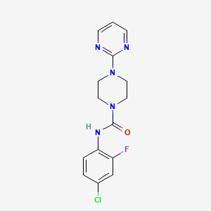 N-(4-chloro-2-fluorophenyl)-4-(pyrimidin-2-yl)piperazine-1-carboxamide