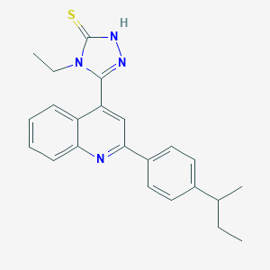 molecular formula C23H24N4S B456331 5-[2-(4-sec-butylphenyl)-4-quinolinyl]-4-ethyl-4H-1,2,4-triazole-3-thiol 