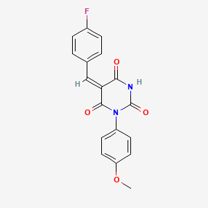 (5E)-5-[(4-fluorophenyl)methylidene]-1-(4-methoxyphenyl)-1,3-diazinane-2,4,6-trione