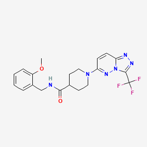 molecular formula C20H21F3N6O2 B4563325 N-(2-methoxybenzyl)-1-[3-(trifluoromethyl)[1,2,4]triazolo[4,3-b]pyridazin-6-yl]piperidine-4-carboxamide 