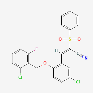 3-{5-chloro-2-[(2-chloro-6-fluorobenzyl)oxy]phenyl}-2-(phenylsulfonyl)acrylonitrile