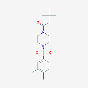 1-{4-[(3,4-DIMETHYLPHENYL)SULFONYL]PIPERAZINO}-3,3-DIMETHYL-1-BUTANONE